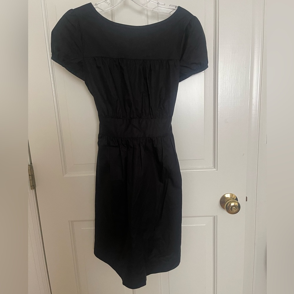 Theory little black dress with deep square back and tie